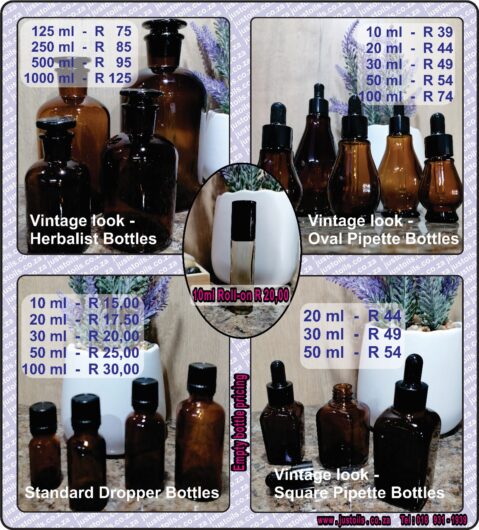 Pure Organic Essential oils and Vintage bottles