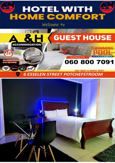 Chilled A&H Guesthouse in Potchefstroom Die Bult 0608007091 Lodge B&B Accommodation frm R150-R200 Day rest & R300-R400 a Night
