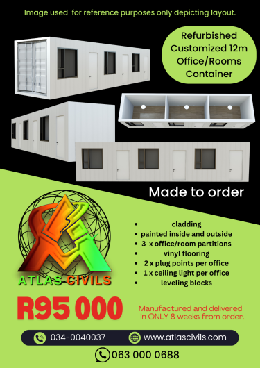 Refurbished customized 12m office/room container