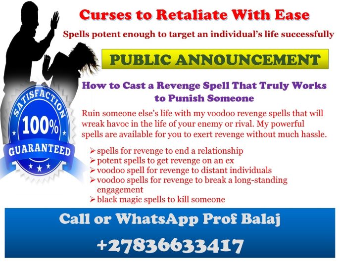 Revenge Spell Caster Near You: Most Powerful Revenge Spells for Those Who Have Wronged You – See Results in 24 Hours +27836633417